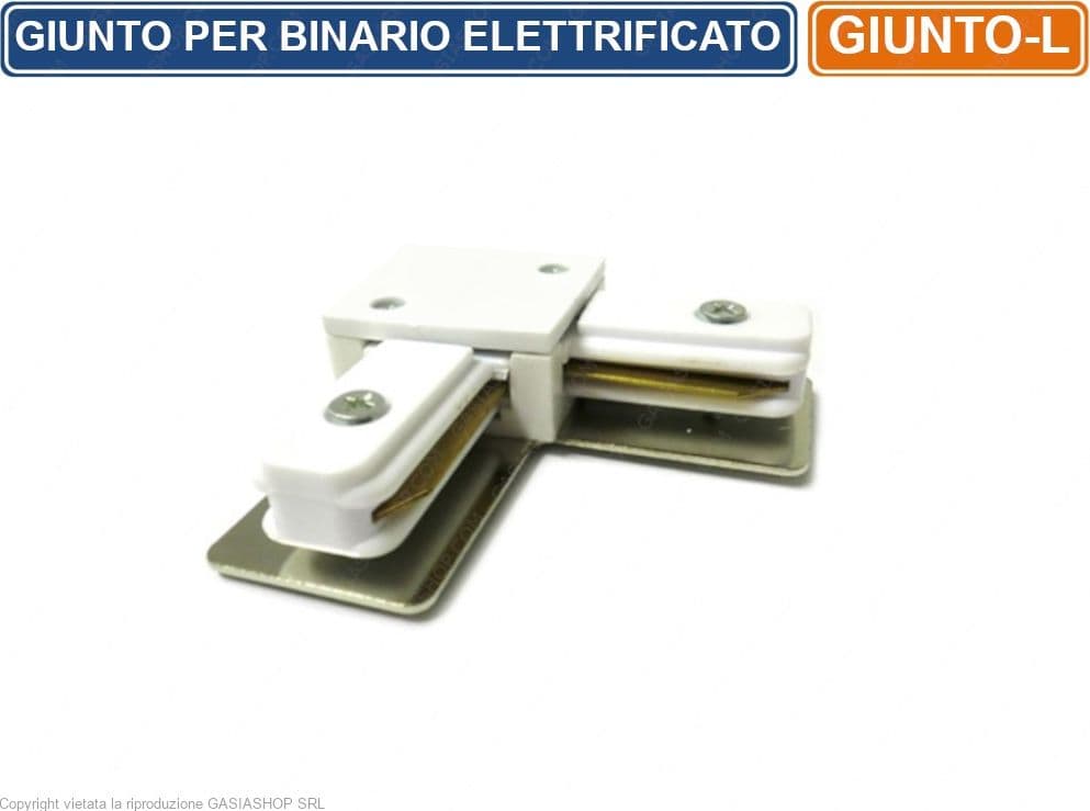UNIVERSO CONNETTORE GIUNTO ANGOLARE 90° A L PER BINARI ELETTRIFICATI MONOFASE TRACK LIGHT - 2