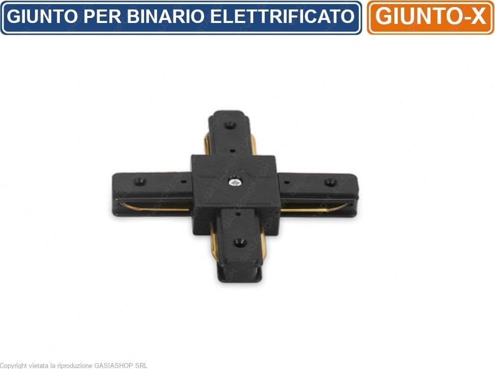 CONNETTORE GIUNTO A X QUADRUPLO CONTATTO PER BINARI ELETTRIFICATI MONOFASE TRACK LIGHT - 3