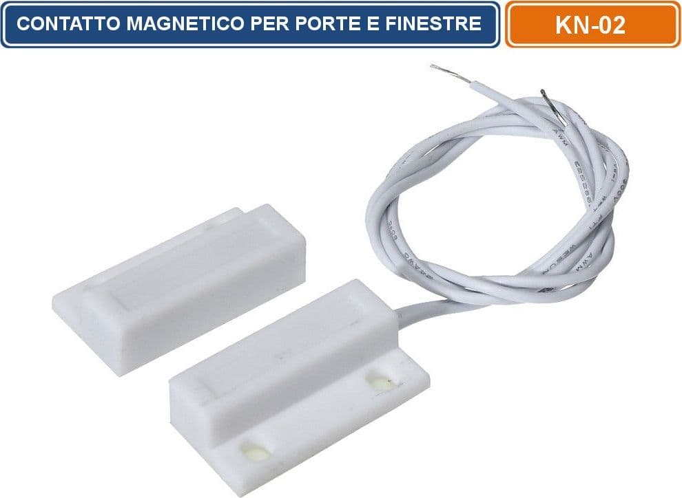 KN-02 SENSORE MAGNETICO FILARE PER PORTE E FINESTRE ANTIFURTO DA INTERNO BIANCO