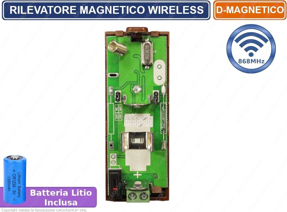 RILEVATORE SENSORE MAGNETICO PORTE FINESTRE WIRELESS E CABLATO 868 MHZ MARRONE - 2