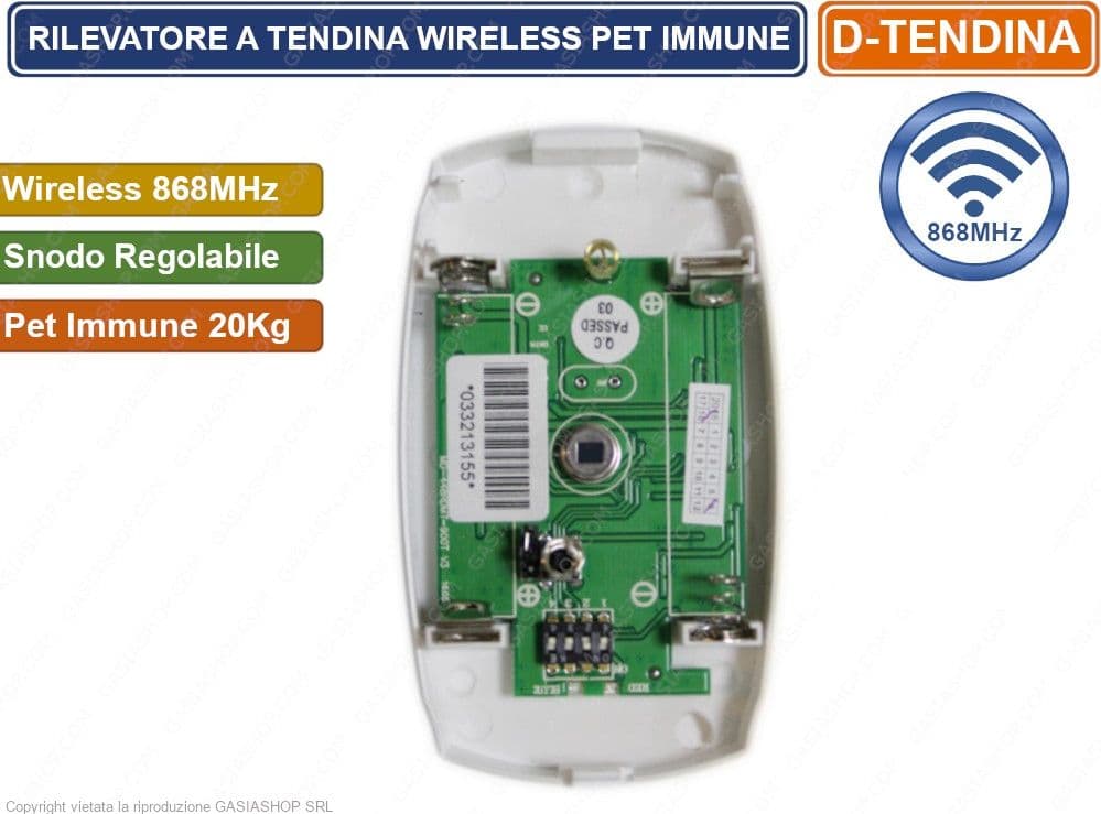 SENSORE A TENDA TENDINA WIRELESS 868 MHz PET IMMUNE ANTIFURTO - 4