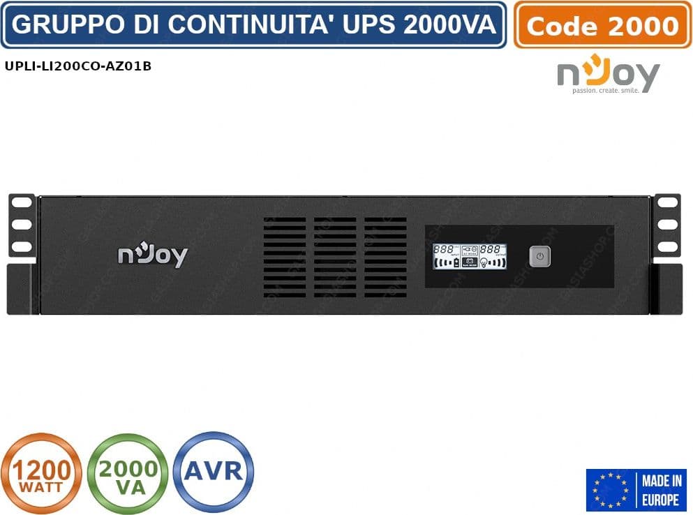 UPS GRUPPO DI CONTINUITA' MONTAGGIO A RACK 1200 WATT 2000VA CON DISPLAY - 2