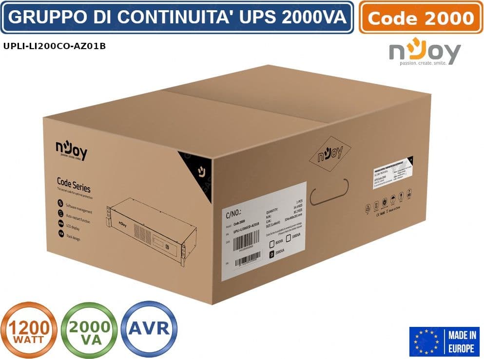 UPS GRUPPO DI CONTINUITA' MONTAGGIO A RACK 1200 WATT 2000VA CON DISPLAY - 4