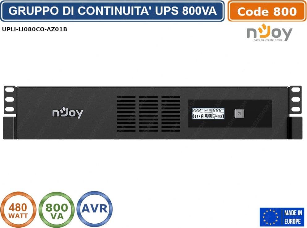 UPS GRUPPO DI CONTINUITA' MONTAGGIO A RACK 480 WATT 800VA CON DISPLAY - 2