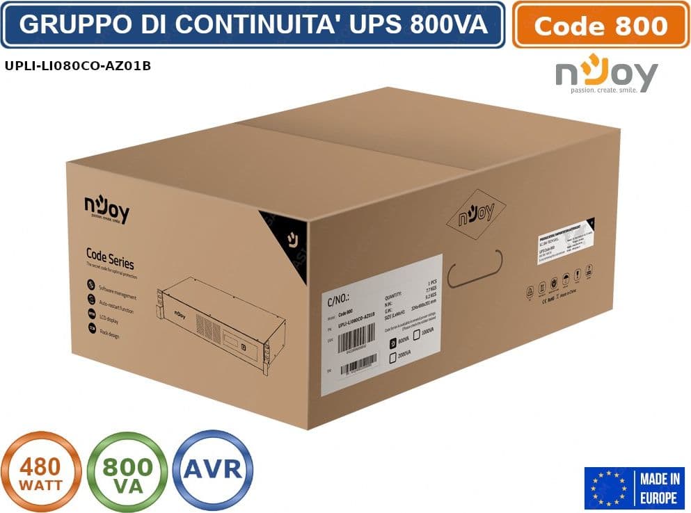 UPS GRUPPO DI CONTINUITA' MONTAGGIO A RACK 480 WATT 800VA CON DISPLAY - 4