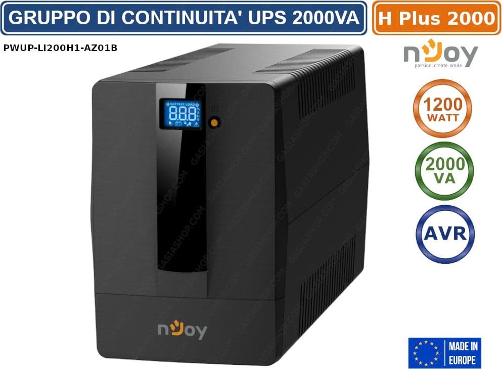 UPS GRUPPO DI CONTINUITA' HORUS PLUS 1200 WATT 2000VA AVR DISPLAY LCD TOUCH SCREEN - 2