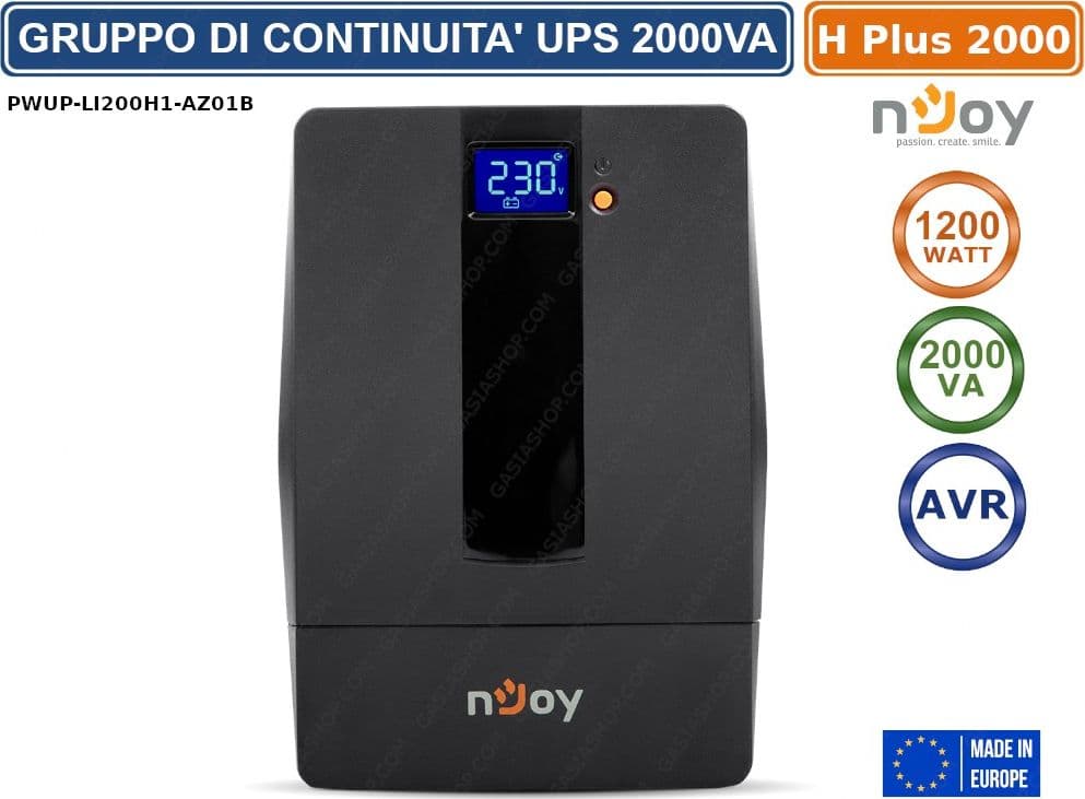 UPS GRUPPO DI CONTINUITA' HORUS PLUS 1200 WATT 2000VA AVR DISPLAY LCD TOUCH SCREEN - 3