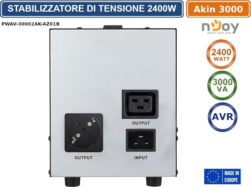 STABILIZZATORE DI TENSIONE 3000VA 2400 WATT AVR DISPLAY LCD - 4