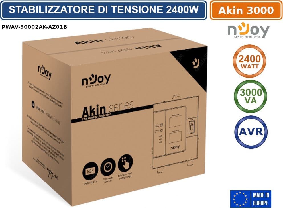 STABILIZZATORE DI TENSIONE 3000VA 2400 WATT AVR DISPLAY LCD - 5
