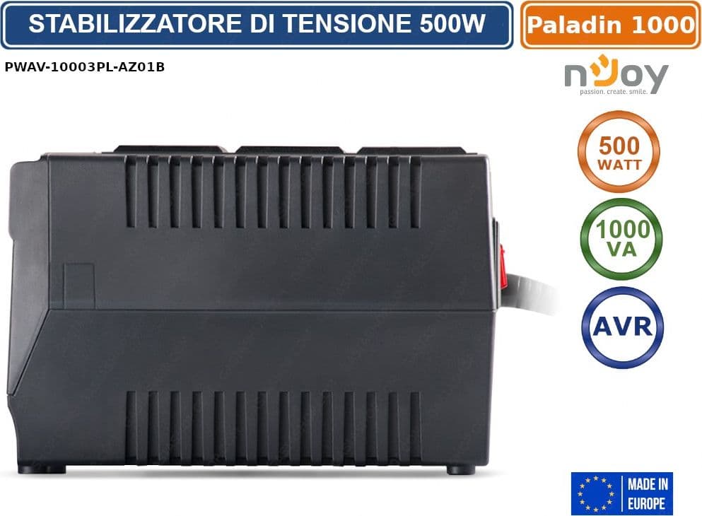 STABILIZZATORE DI TENSIONE 1000VA 500 WATT AVR RJ11 IN/OUT - 4