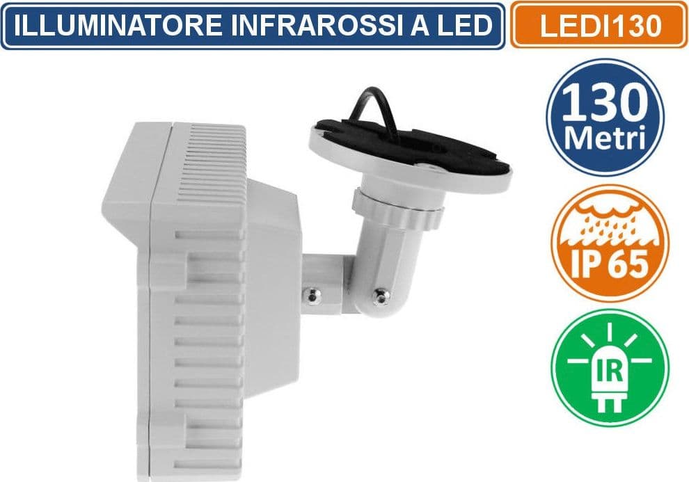 ILLUMINATORE FARO LED NOTTURNO INFRAROSSI IR 130 METRI ESTERNO PER TELECAMERE - 2