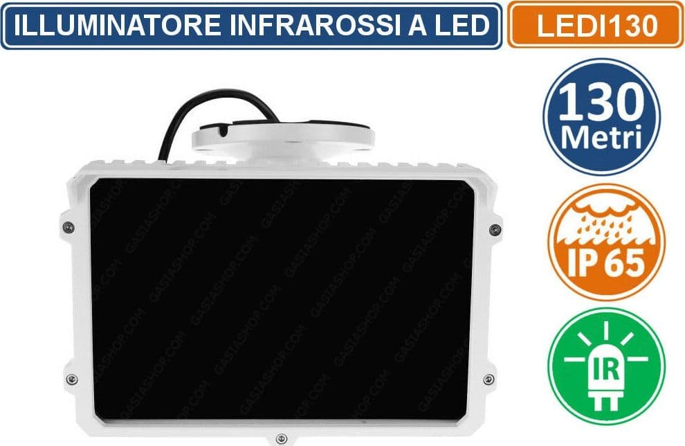 ILLUMINATORE FARO LED NOTTURNO INFRAROSSI IR 130 METRI ESTERNO PER TELECAMERE - 3
