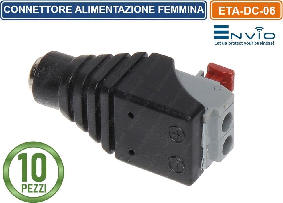 CONFEZIONE 10 PEZZI CONNETTORE ALIMENTAZIONE FEMMINA CON MORSETTO POLARIZZATO A CONNESSIONE RAPIDA - 3