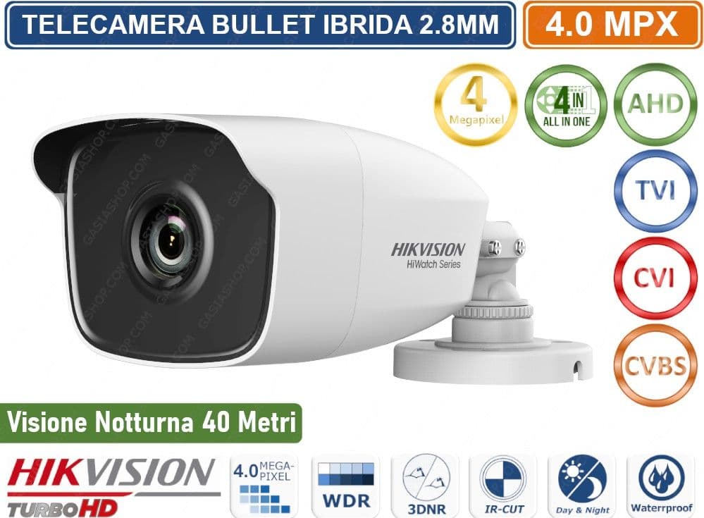 HIKVISION TELECAMERA BULLET 4IN1 TVI AHD CVI CVBS ULTRA HD 1440P 4MP 2.8MM IP66 40 METRI - 2