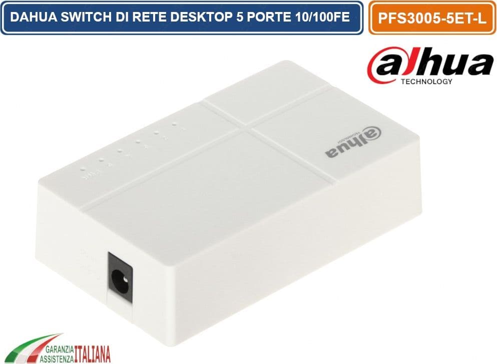 DAHUA SWITCH HUB DI RETE DESKTOP 5 PORTE 10/100 MBPS FE - 3
