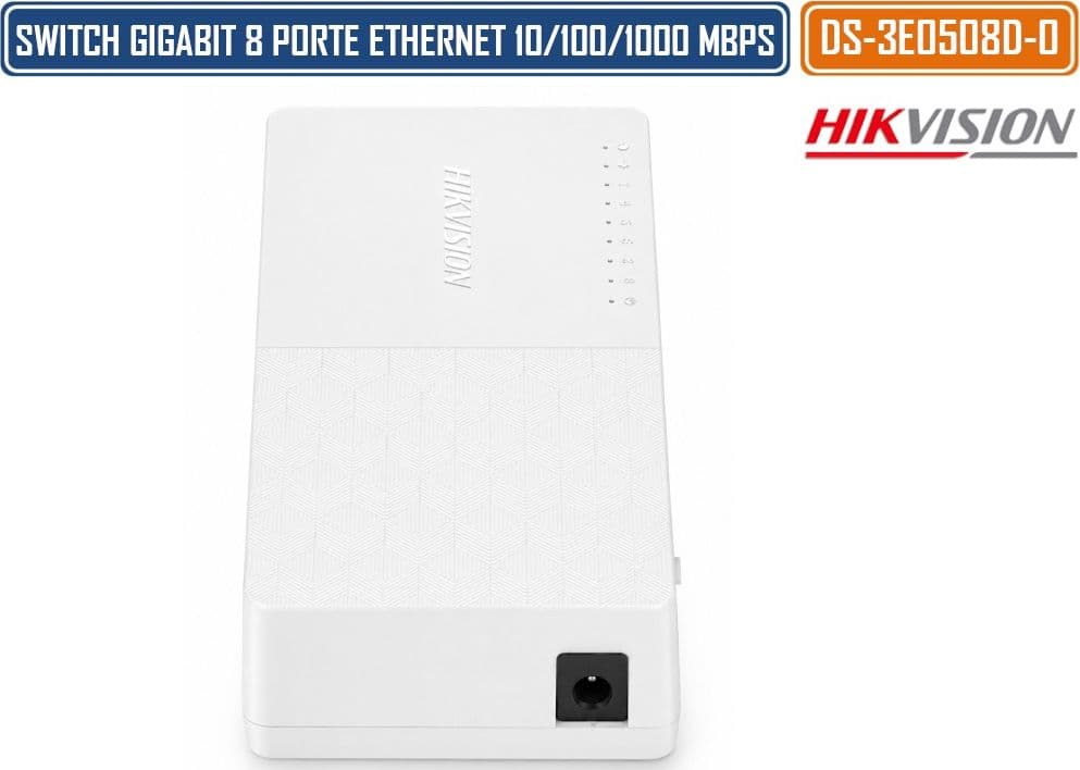 HIKVISION DS-3E0508D-O SWITCH DI RETE GIGABIT 8 PORTE RJ45 10/100/1000 MBPS PLUG & PLAY DA TAVOLO E PARETE - 3