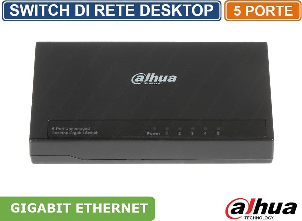 DAHUA SWITCH DI RETE DESKTOP 5 PORTE GIGABIT 10/100/1000 MBPS - 3