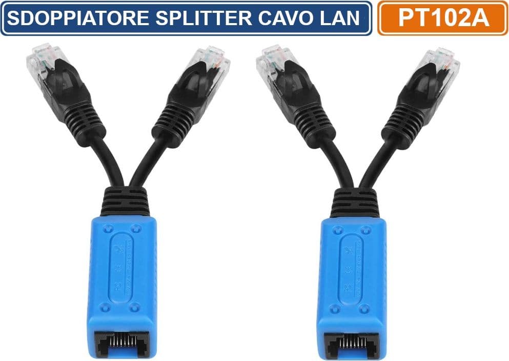 COPPIA ADATTATORE SDOPPIATORE PER CONNESSIONI IP NETWORK LAN RJ45 - 3