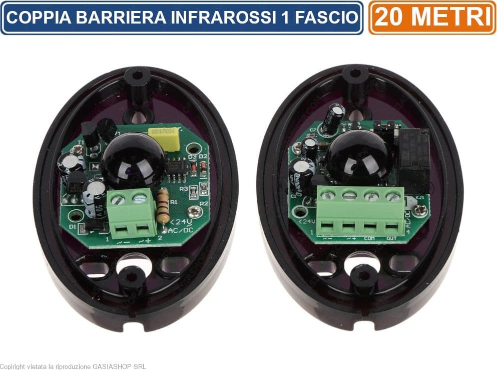 COPPIA BARRIERA PERIMETRALE AD INFRAROSSI A SINGOLO FASCIO DA ESTERNO IP66 PORTATA 20 METRI - 3