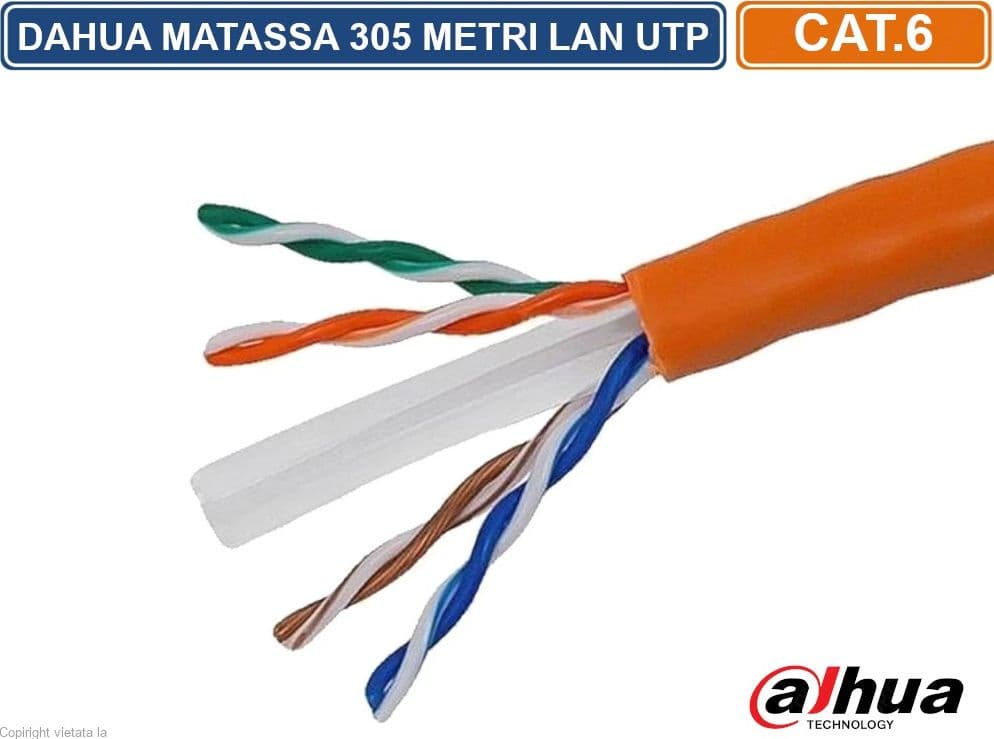 MATASSA BOBINA DAHUA CAVO RETE 305 METRI ETHERNET UTP CAT 6 4X2 AWG 24 LAN RJ45 - 2