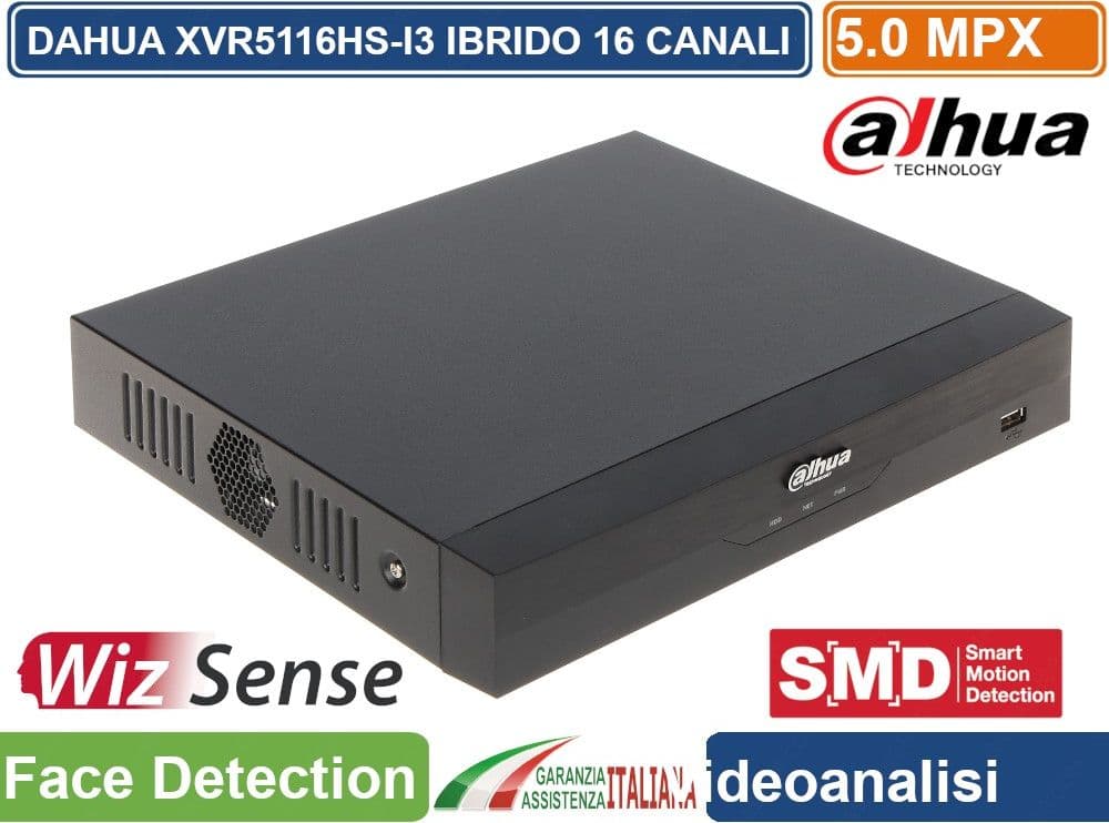 DAHUA SERIES AI 1U WIZSENSE PENTA-BRID 2K HD+ 16CH 5M-N 5IN1 HDCVI/AHD/HDTVI/PAL/IP AI-CODING P2P SMD PLUS FACE DETECTION IVS IOT - 3