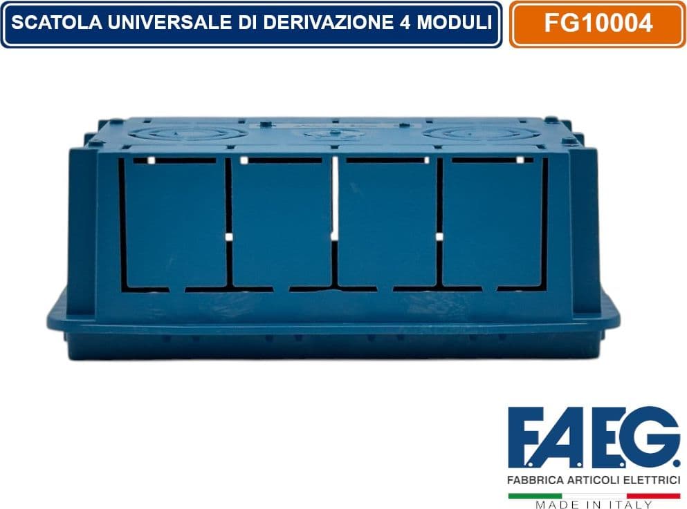 CASSETTA COMBINATA DA INCASSO MURO 4 POSTI MODELLO MAGNUM CON INSERTI IN FERRO ZINCATO FAEG FG10004 - 3
