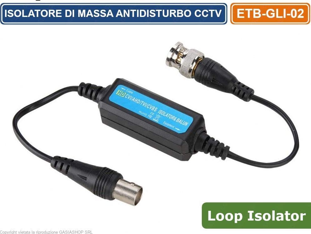 FILTRO ANTIDISTURBO PASSIVO  ISOLATORE DI MASSA PER TELECAMERE ANALOGICHE AHD TVI CVI CVBS