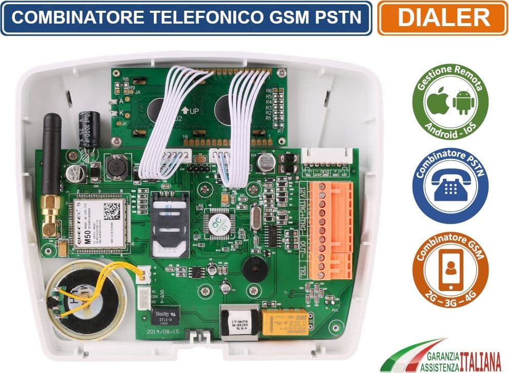 COMBINATORE TELEFONICO PSTN GSM 2G 3G 4G ALLARMI ANTIFURTI USCITE INGRESSI ALLARME RELE - 3