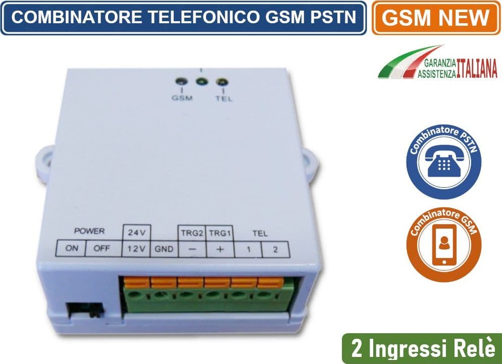 COMBINATORE TELEFONICO GSM PSTN ALLARMI ANTIFURTI INGRESSI ALLARME RELE - 2
