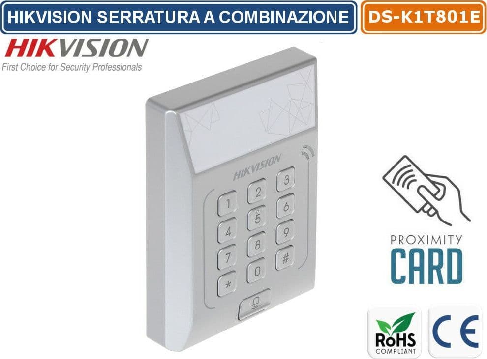 HIKVISION LETTORE DI PROSSIMITA' SERRATURA A COMBINAZIONE SCHEDE RFID 125KHZ - 2