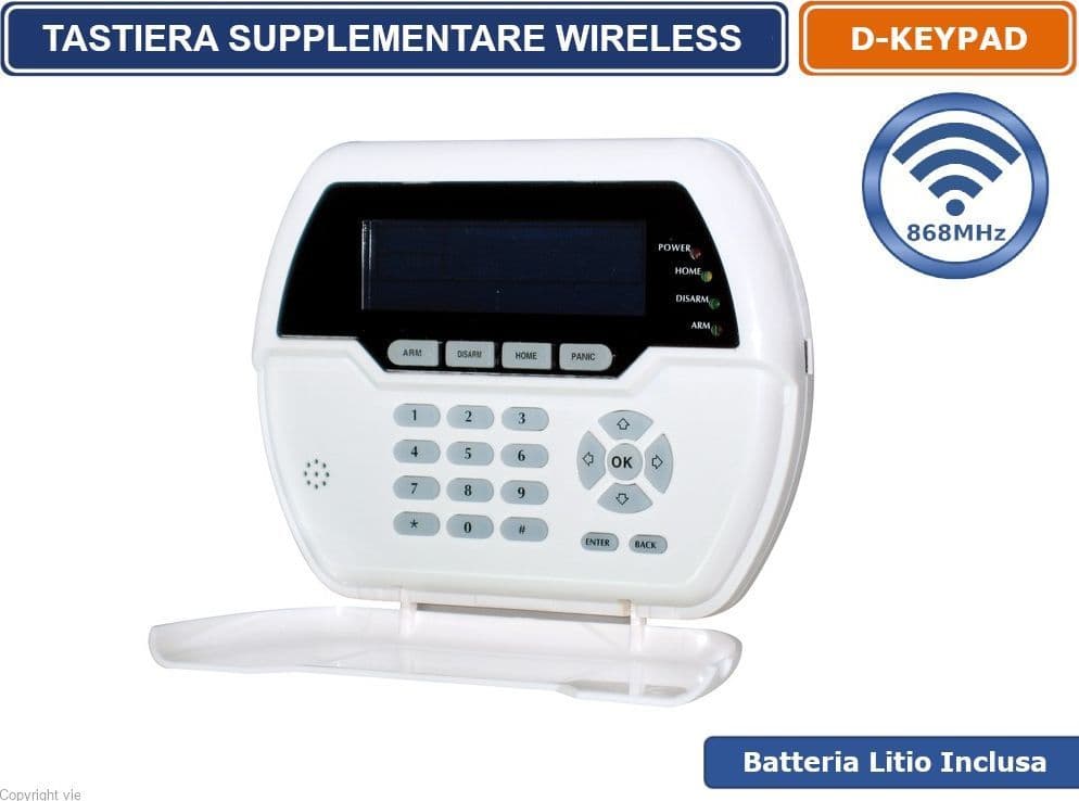 TASTIERA SUPPLEMENTARE WIRELESS 868 MHz CENTRALE ST-7 E ST-6 ANTIFURTO ALLARME - 2