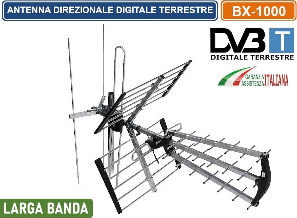 ANTENNA DIGITALE TERRESTRE DVB-T DA ESTERNO DIREZIONALE A BANDA LARGA BX-1000-OLYMPIA RED EAGLE - 2