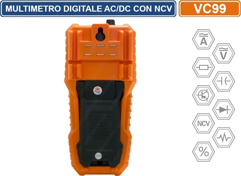 MULTIMETRO TESTER DIGITALE PROFESSIONALE  AC/DC IEC/EN 61010-1 CAT III 1000V CAT IV 600V - 2