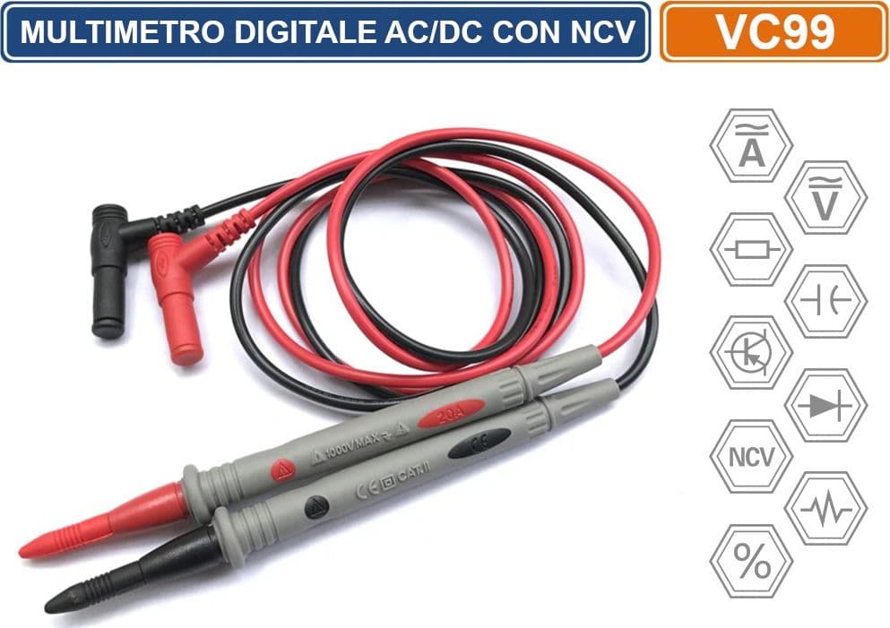 MULTIMETRO TESTER DIGITALE PROFESSIONALE  AC/DC IEC/EN 61010-1 CAT III 1000V CAT IV 600V - 5