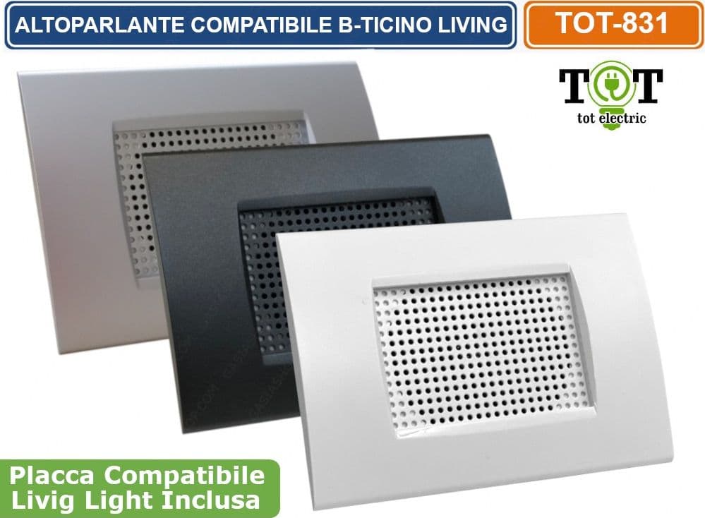 DIFFUSORE AUDIO ALTOPARLANTE INCASSO SCATOLA 503 COMPATIBILE BTICINO LIVING
