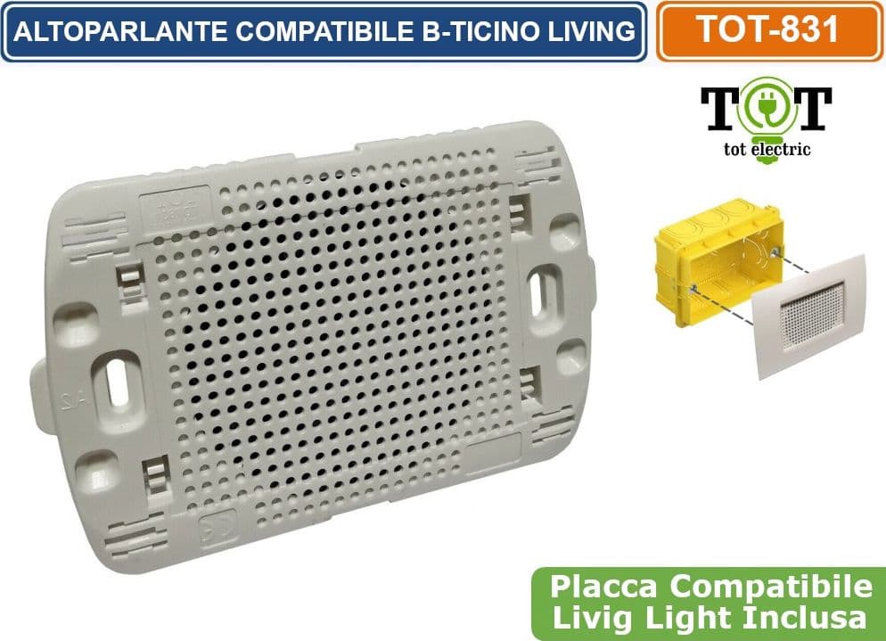 DIFFUSORE AUDIO ALTOPARLANTE INCASSO SCATOLA 503 COMPATIBILE BTICINO LIVING - 4