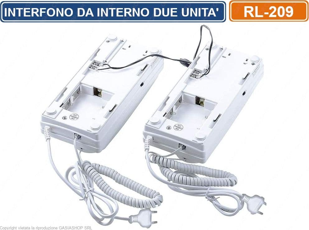 CITOFONO INTERFONO DA PARETE 2 UNITA' DA INTERNO INTERCOMUNICANTE AC 220V / DC 6V - 2