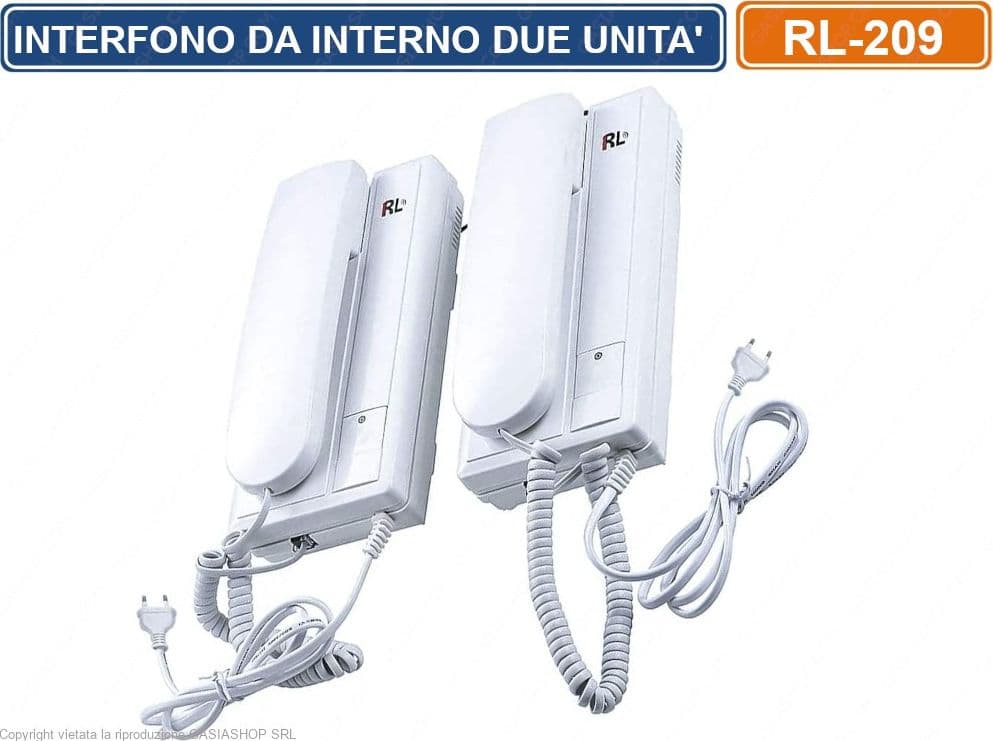 CITOFONO INTERFONO DA PARETE 2 UNITA' DA INTERNO INTERCOMUNICANTE AC 220V / DC 6V - 3