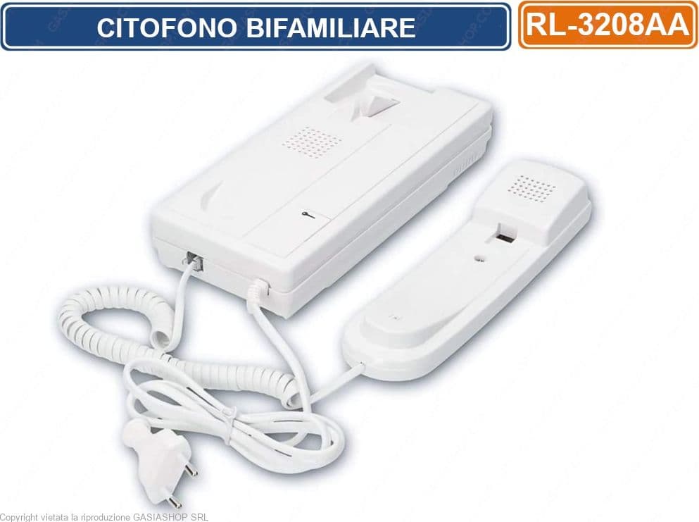 KIT CITOFONO BIFAMILIARE COMPLETO DI POSTO ESTERNO ED INTERNO 2/4 FILI APRIPORTA CANCELLO - 2