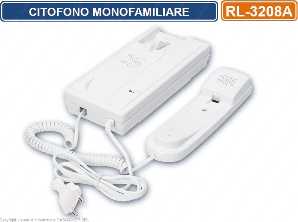 KIT CITOFONO MONOFAMILIARE COMPLETO DI POSTO ESTERNO ED INTERNO 2/4 FILI APRIPORTA CANCELLO - 2