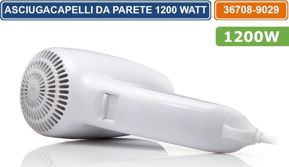 ASCIUGACAPELLI PHON PARETE MURO ALBERGO HOTEL BAGNO ALBERGHI SPOGLIATOI 1200W - 2