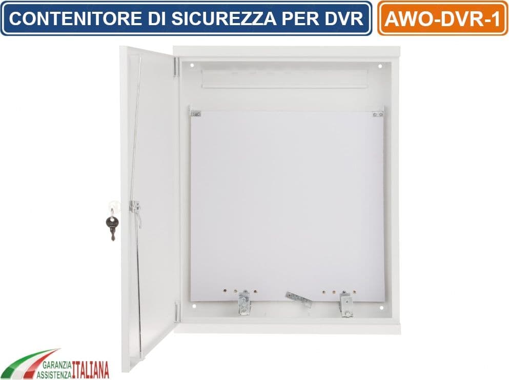 CONTENITORE METALLICO DI SICUREZZA CON CHIAVE PER DVR XVR NVR MONTAGGIO VERTICALE - 2