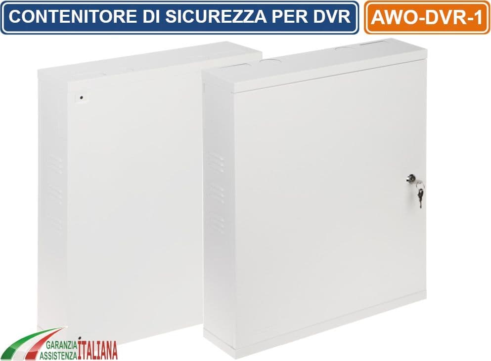 CONTENITORE METALLICO DI SICUREZZA CON CHIAVE PER DVR XVR NVR MONTAGGIO VERTICALE - 3