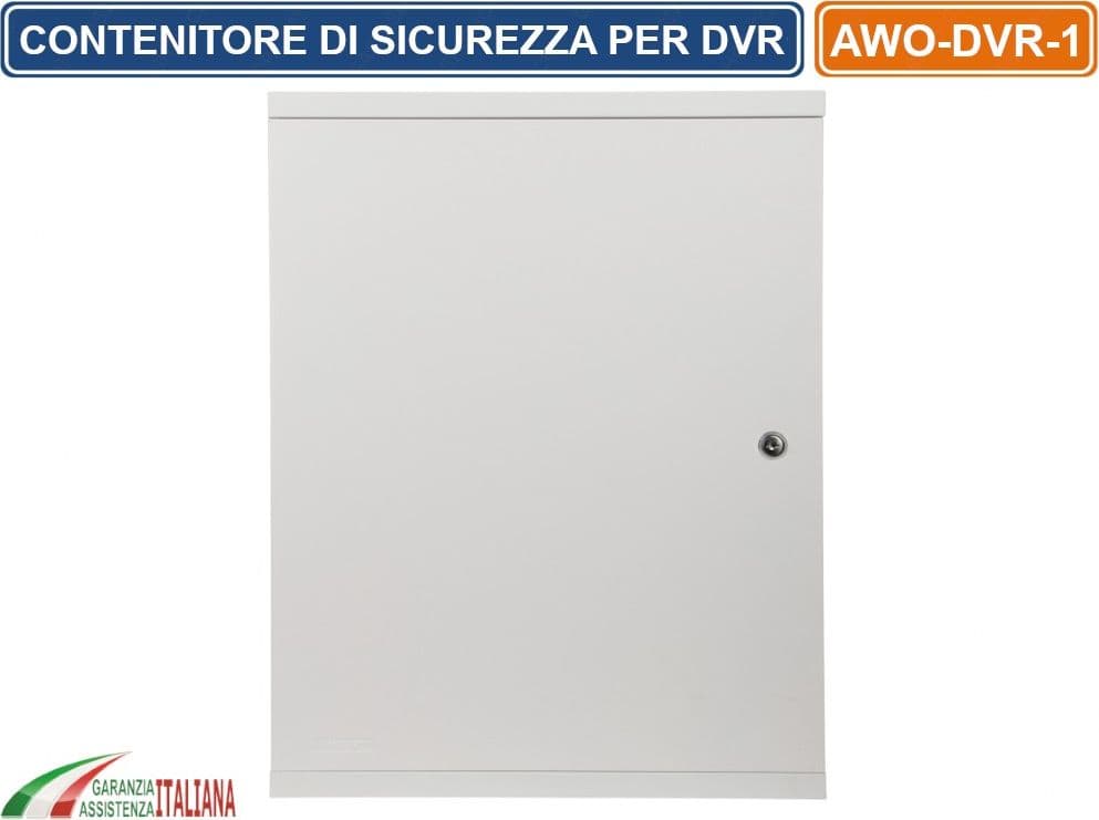 CONTENITORE METALLICO DI SICUREZZA CON CHIAVE PER DVR XVR NVR MONTAGGIO VERTICALE - 4