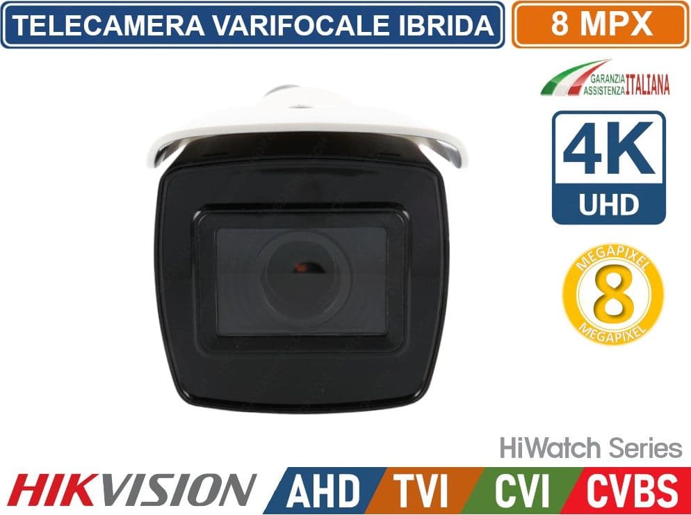 HIKVISION HWT-B381-Z TELECAMERA IBRIDA BULLET VARIFOCALE 4K ULTRA HD 8 MP MOTOZOOM 2.7~13.5MM OSD IP66 - 2