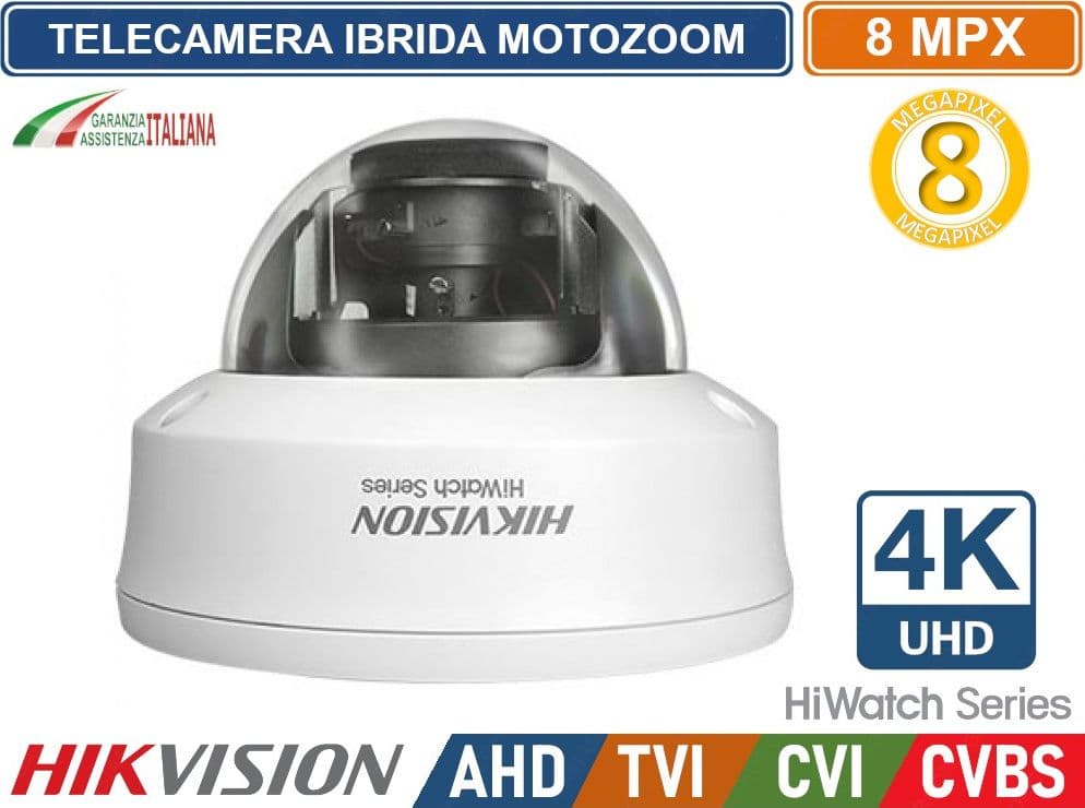 HIKVISION HWT-D381-Z TELECAMERA IBRIDA DOME VARIFOCALE 4K ULTRA HD 8 MP MOTOZOOM 2.7~13.5MM OSD IP66 - 2