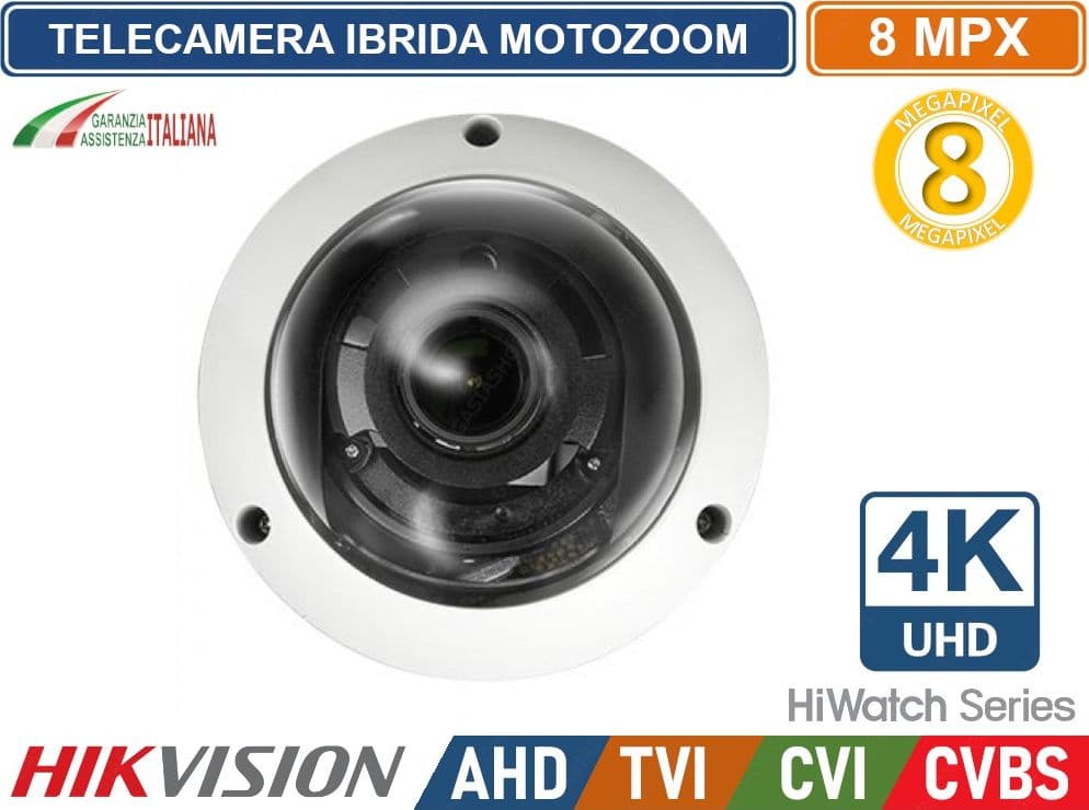 HIKVISION HWT-D381-Z TELECAMERA IBRIDA DOME VARIFOCALE 4K ULTRA HD 8 MP MOTOZOOM 2.7~13.5MM OSD IP66 - 3