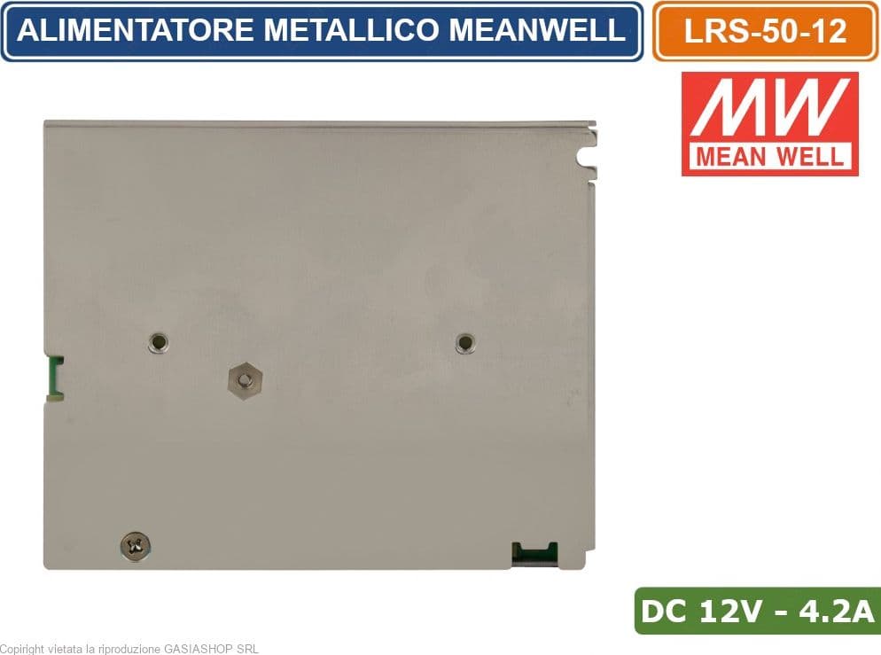 ALIMENTATORE SWITCHING METALLICO MEANWELL LRS-50-12 DC12V 4.2A 50W SINGOLA USCITA - 4