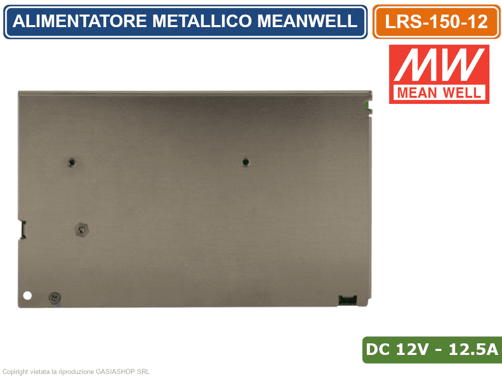 ALIMENTATORE SWITCHING METALLICO MEANWELL LRS-150-12 DC12V 12.5A 150W DOPPIA USCITA - 4