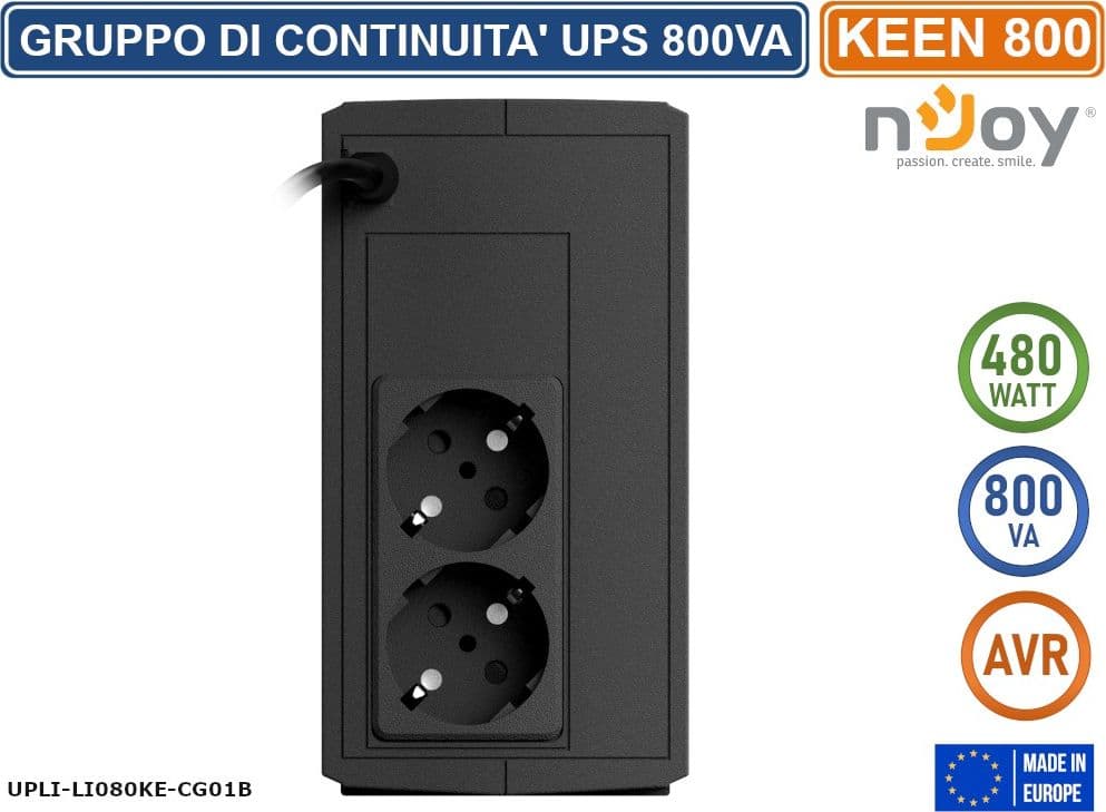 UPS GRUPPO DI CONTINUITA' KEEN800 480 WATT 800VA AVR 2 PRESE SCHUKO - 3